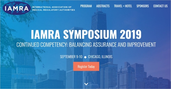 '세계의사면허기구(International Association of Medical Regulatory Authorities, IAMRA)' 2019 심포지엄 홈페이지(https://www.iamra2019.com/). ⓒ의협신문