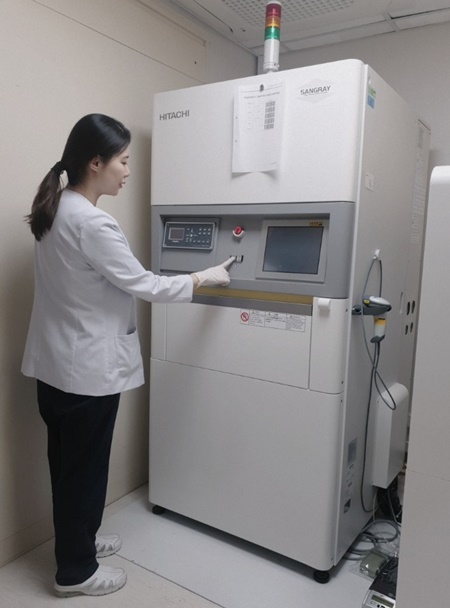 JW바이오사이언스는 강남세브란스병원에 X-Ray 방식 혈액방사선조사기 '상그레이(SANGRAY)'를 공급했다고 10일 밝혔다. 강남세브란스병원 관계자가 제품을 시연하고 있다.
