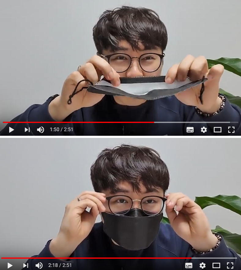 유튜버 니들이(니들연구소)는 '마스크 착용 시 안경 김 서림 습기 1초 만에 예방하는 방법'이란 영상을 올려, 큰 호응을 받고 있다.  ⓒ의협신문