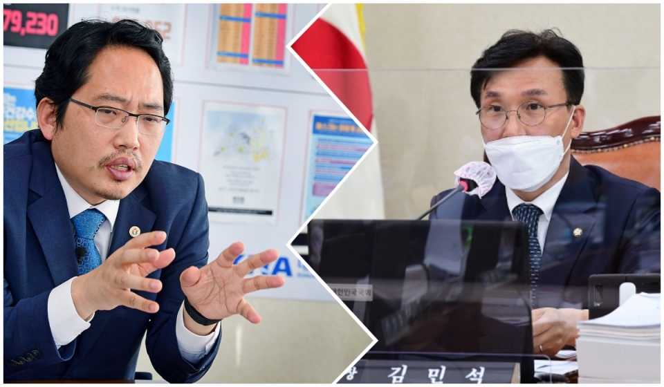 (왼쪽)<span class='searchWord'>최대집</span> 대한의사협회장, (오른쪽) 더불어민주당 김민석 의원 ⓒ의협신문