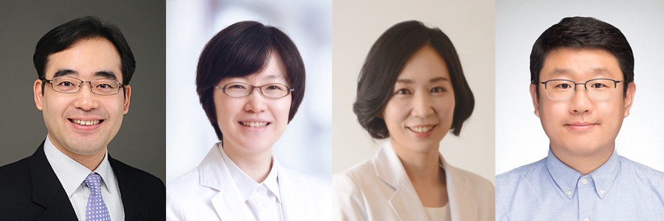 (사진 왼쪽부터) 서울대병원 유수종·조은주 교수, 강남센터 정고은 교수, 숭실대 한경도 교수.