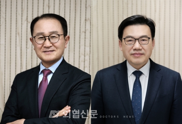 (왼쪽부터) 이정석 바이오의약품협회장, 박정태 바이오의약품협회 부회장 ⓒ의협신문