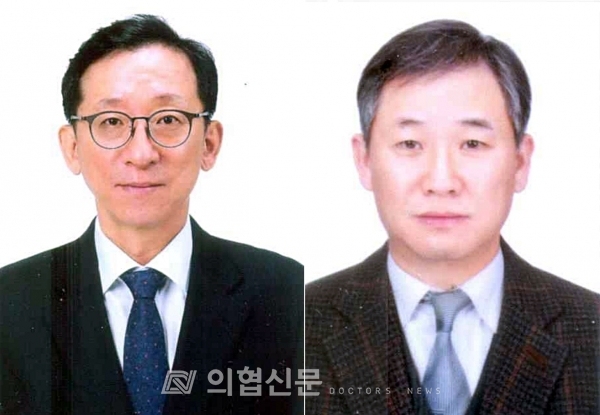 충청북도의사회 양승덕 신임회장(왼쪽)과 박홍서 신임의장 ⓒ의협신문