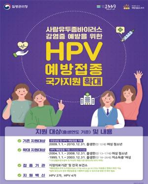 HPV 예방접종 국가지원 확대 '여성 39만명' 추가 지원